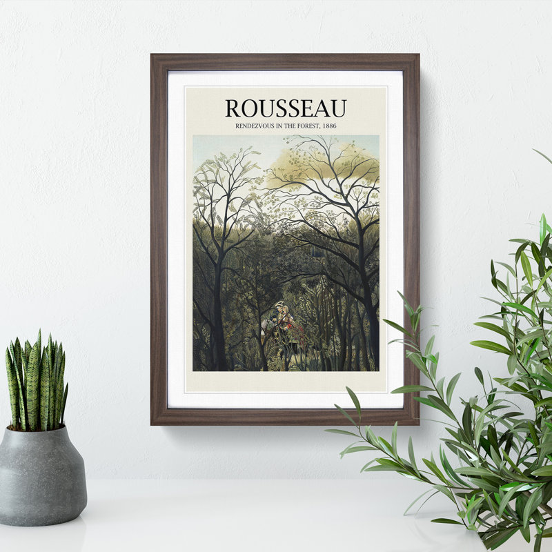 Rendezvous in the Forest by Henri Rousseau - Picture Frame Graphic Art, 36cm H x 27cm W x 2cm D