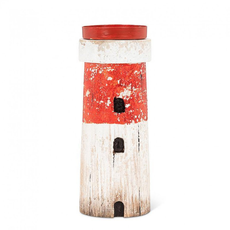 Porte-bougie rouge et blanc