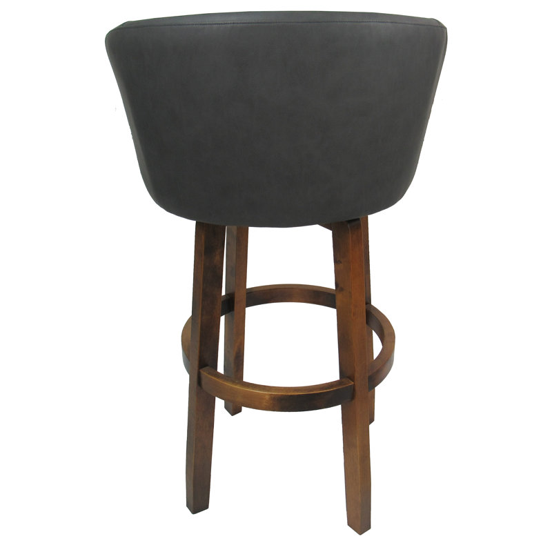 Aghilas Swivel Upholstered Counter Stool with Solid Wood Frame, Moonstone, Bar Stool (30” Seat Height)