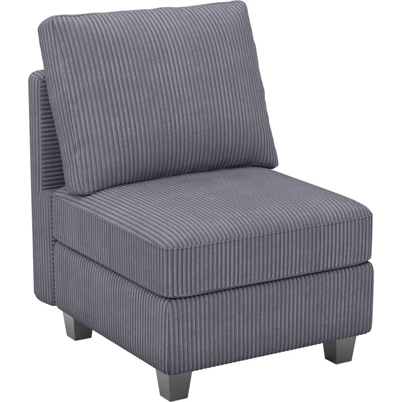 Fauteuil en velours côtelé Vevey, Velours côtelé gris