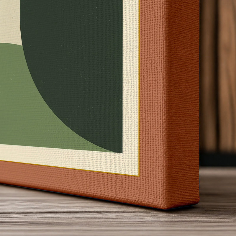 Forest Forms Geometric 1 Piece Wrapped Canvas Wall Art, 18x12 - 45.7 x 30.5 cm, Terracotta Border
