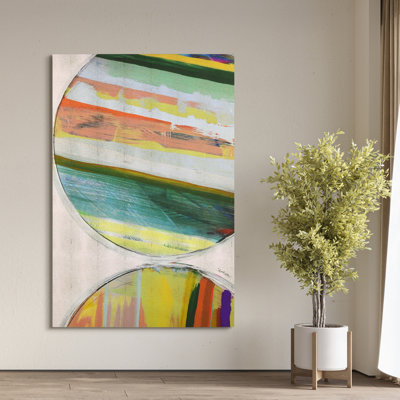 "Ethereal Spheres", Abstract Pattern Rendered on Gold Shagreen Wrapped Canvas Wall Art