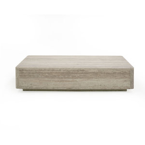 Seraphine Faux Travertine Rectangular Coffee Table