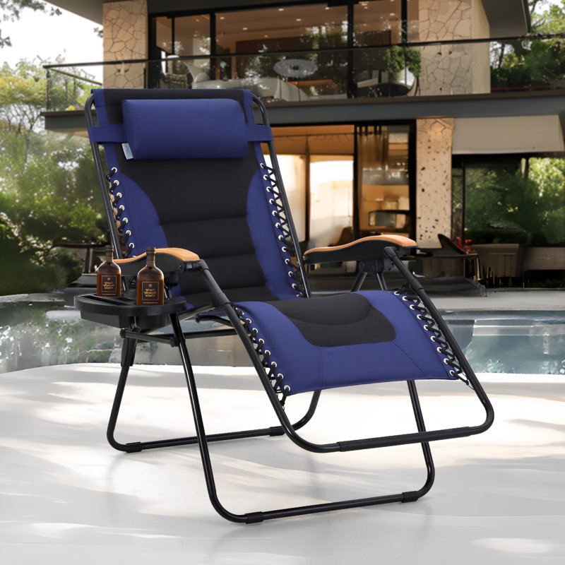 Fauteuil inclinable zéro gravité avec coussin Syril, Bleu