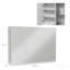 Armoire à pharmacie éclairée avec miroir Kleankin, miroir de salle de bain mural 26 po x 36 po avec rangement, armoire murale de salle de bain 3 couleurs avec charge USB, tablette réglable, blanc ultrabrillant