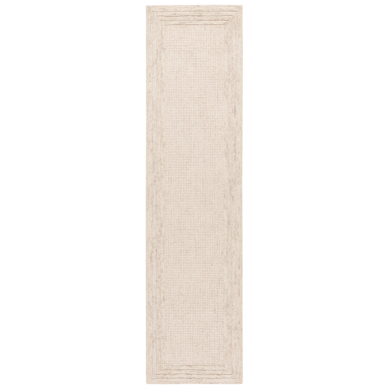 Tapis en laine et coton touffeté à la main Keldyn, Tapis de couloir 2 pi 3 po x 9 pi