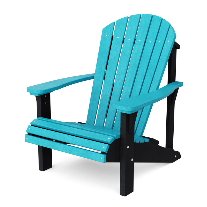 Heritage Outdoor Adirondack Chair, Aruba Blue/Black