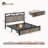 Queen Bed Frame With Headboard, Led Bed Frame With Charging Station, Storage Bed With 2 Wooden Drawers-1028532643-1020760812