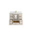 Boston 42 po X P 22 po Meuble-lavabo simple en D à grain fin avec quartz Calacatta Laza