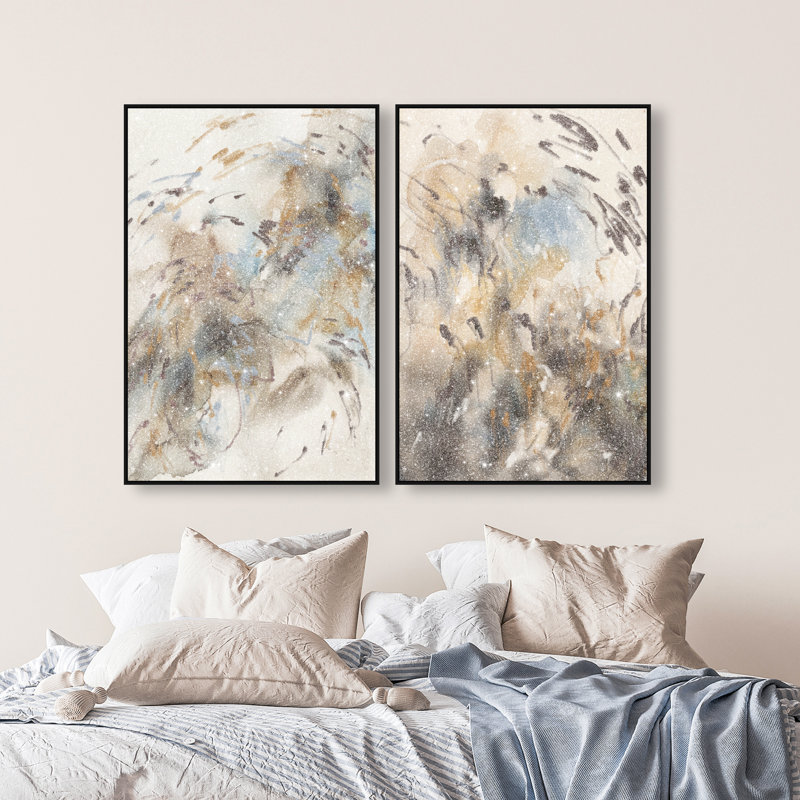 Mindfulness Set Set by Oliver Gal, 110"H x 74"W, Black Floater Frame