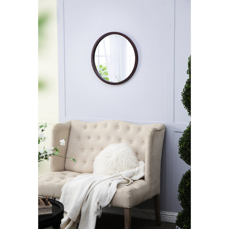 Miroir mural, 19,35 po x 19,76 po, Brun