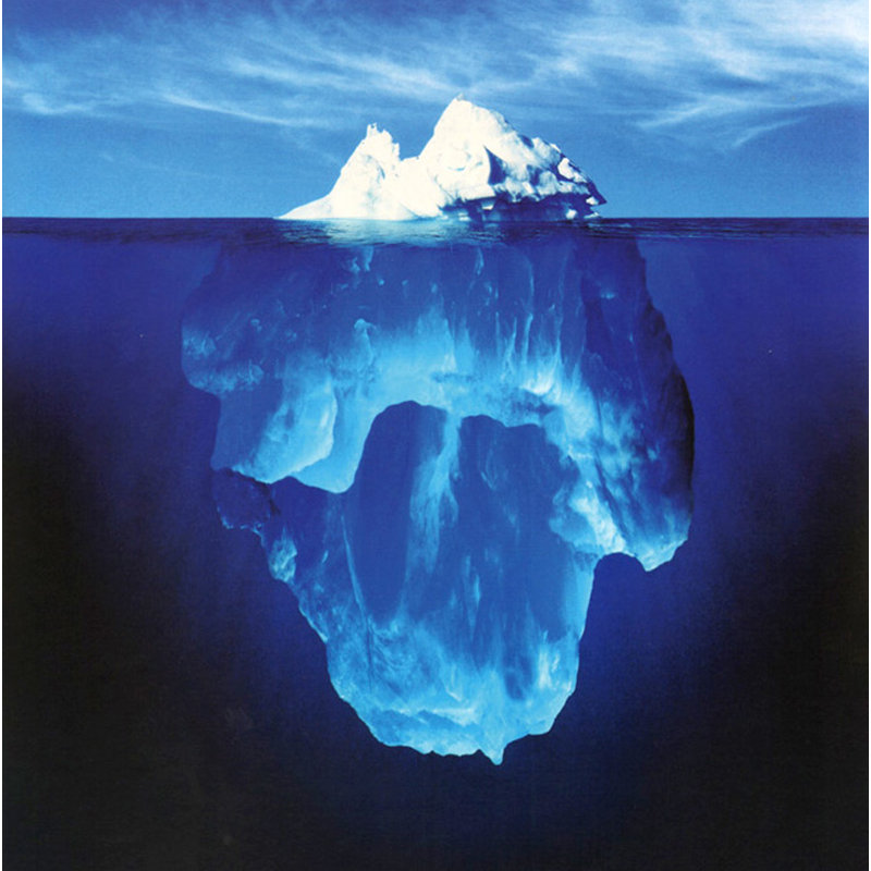 La pointe de l'Iceberg, H 15 po x l 15 po