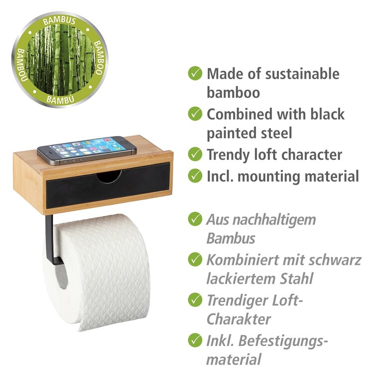 Wenko Toilettenpapierhalter Bambusa & Bewertungen | Wandregale