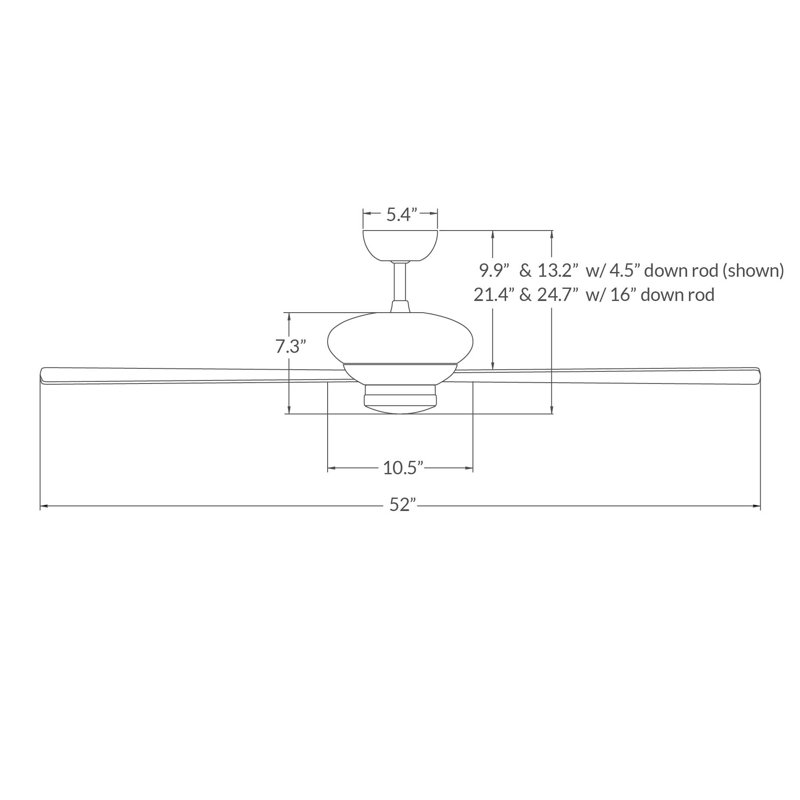 Altus 52'' Ceiling Fan with LED Lights, Gloss White, Aluminum, Handheld Remote Control (2-wire)