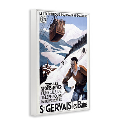 «Vintage Skiing Slopes», affiche par art giclée par Marcus Jules