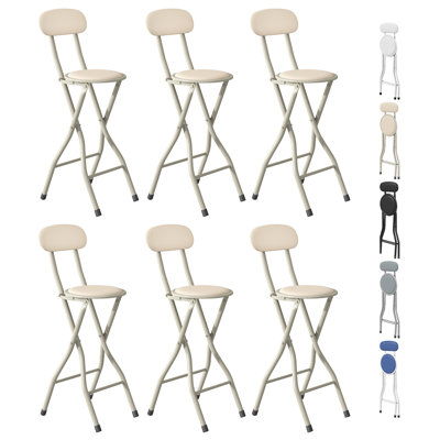 Upholstered Counter Stool with Metal Frame
