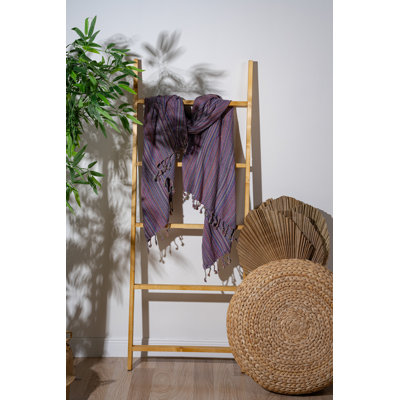 Soft Fouta Beach Towel, Dark Lilac - 60% Cotton & 40% Polyester, 35.4 x 68.9 inches | Lightweight 8.5 oz, Machine Washable at 86°F | Perfect for Beach, Pool, or Spa, Quick-Drying & Stylish Design