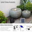 18" Solar Garden Bubbler Waterfall Fountain with LED Lights & Pump, Spherical Basin Fountain  for patio, deck & yard, Grey