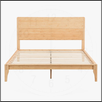 Mid-Century Bamboo Wood Platform Bed with Durable Metal Support, No Box Spring Needed, Easy Assembly by George Oliver