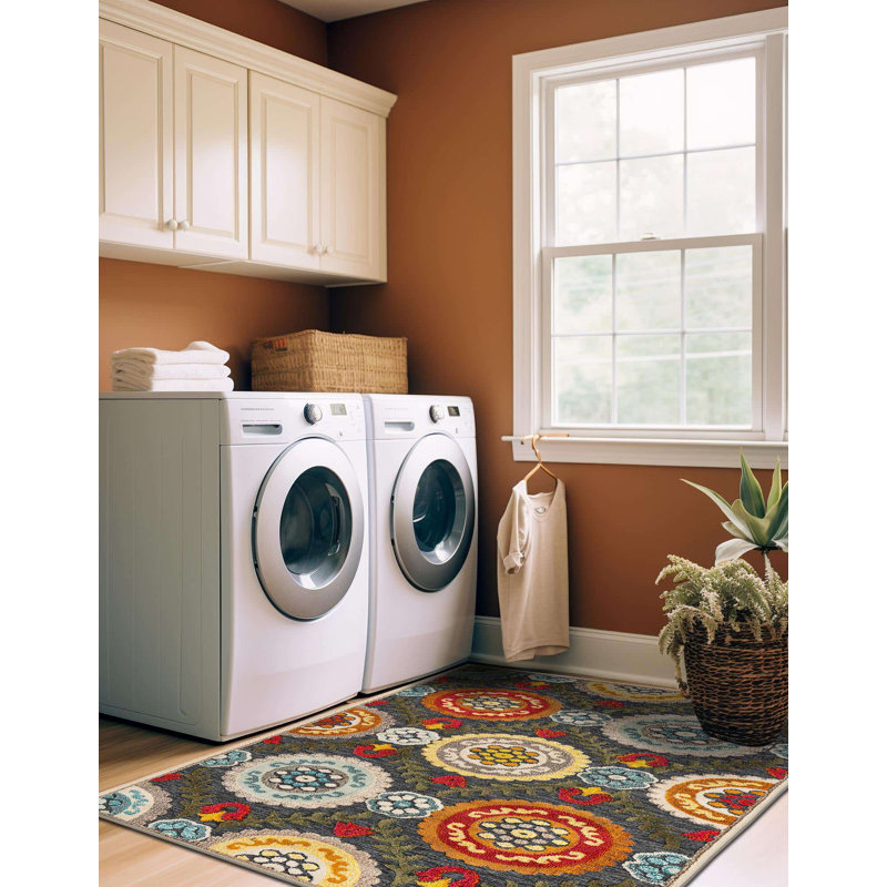 Tapis Bungalow Rose Oualida Caimin, Rectangle 5 pi 3 po x 8 pi