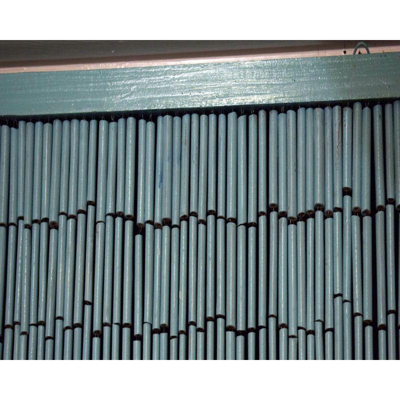 Handmade Blue and Yellow Bamboo Beaded Door Curtain
