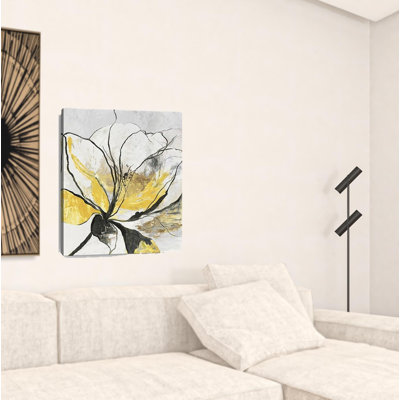Art mural moderne sans cadre jaune et noir