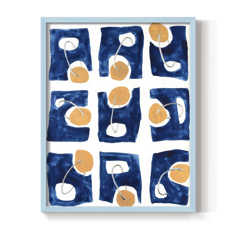 Abstract Abstract II, reproduction encadrée - bois massif, H 11 po x l 9 po, Bleu
