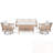 4 Pieces Patio Furniture Set with Swivel Chairs-1736583912