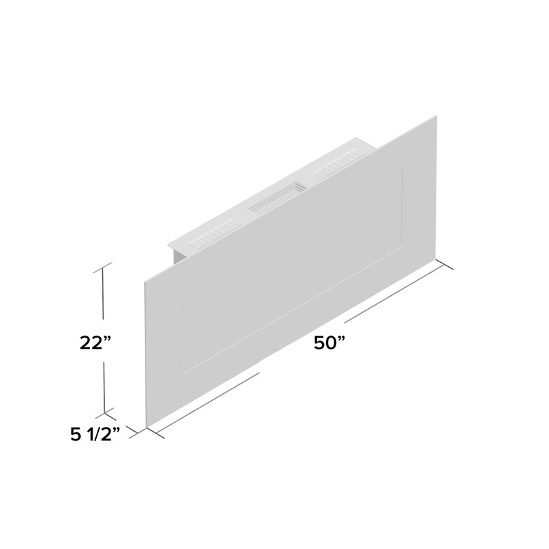 Baren 50-Inch Wall Mounted Electric Fireplace - Modern Heater with LED Flames