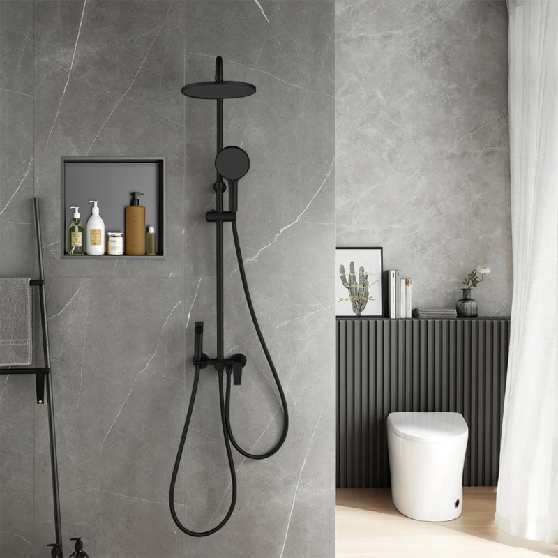 Niche de salle de bain en acier inoxydable, Bronze industriel-noir, H 14 po x l 14 po