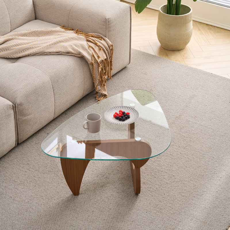 Table basse Mid-Century, Transparent/Brown