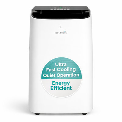 SereneLife 14000 BTU Ultra Quiet Portable Inverter Air Conditioner, Smart Cooling & Heating with WiFi, Energy Efficient, For Bedrooms, Living Spaces & Offices, 650 Sq Ft Coverage