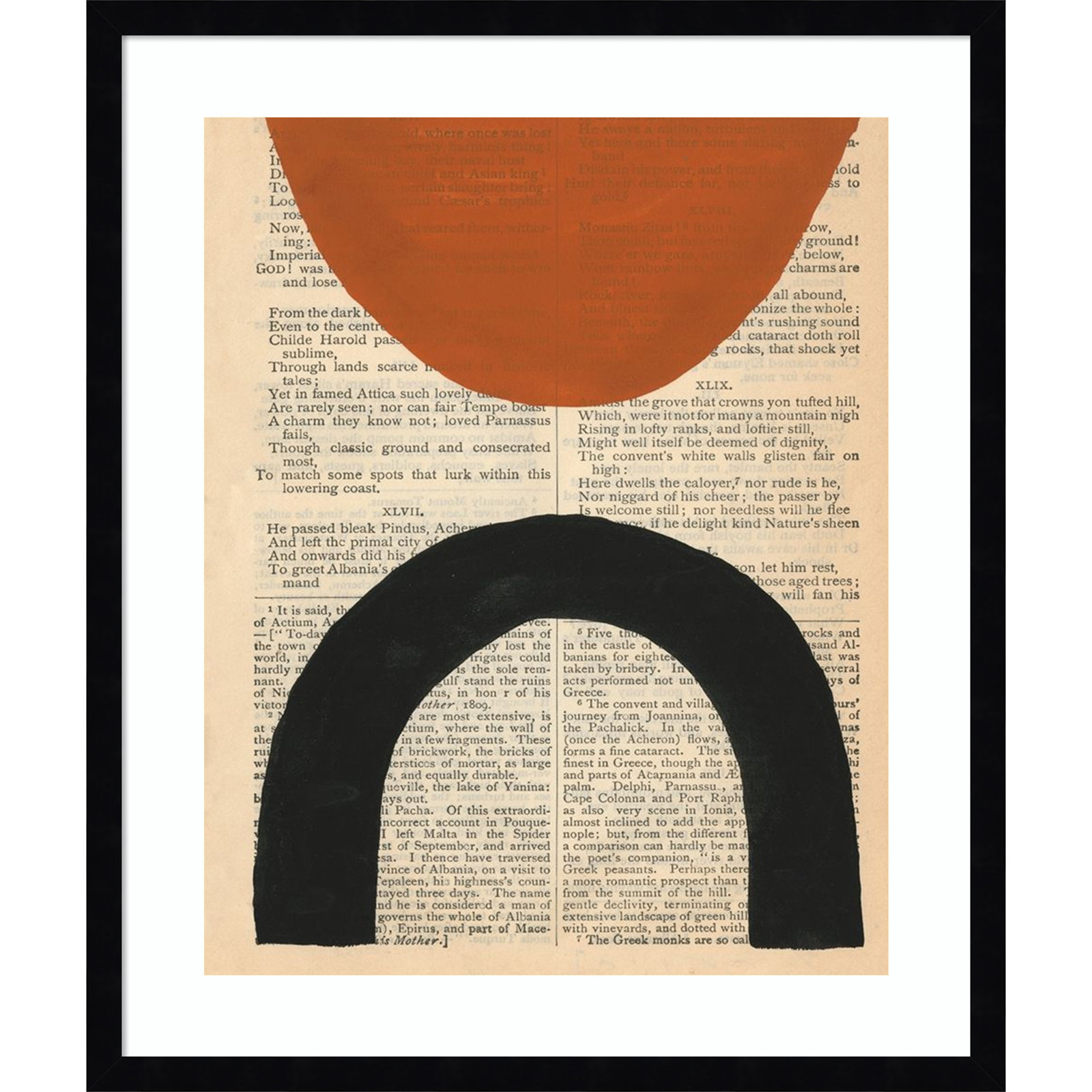 Modern Prose by W. Stramel, Black, 25" H x 21" W x 1" D