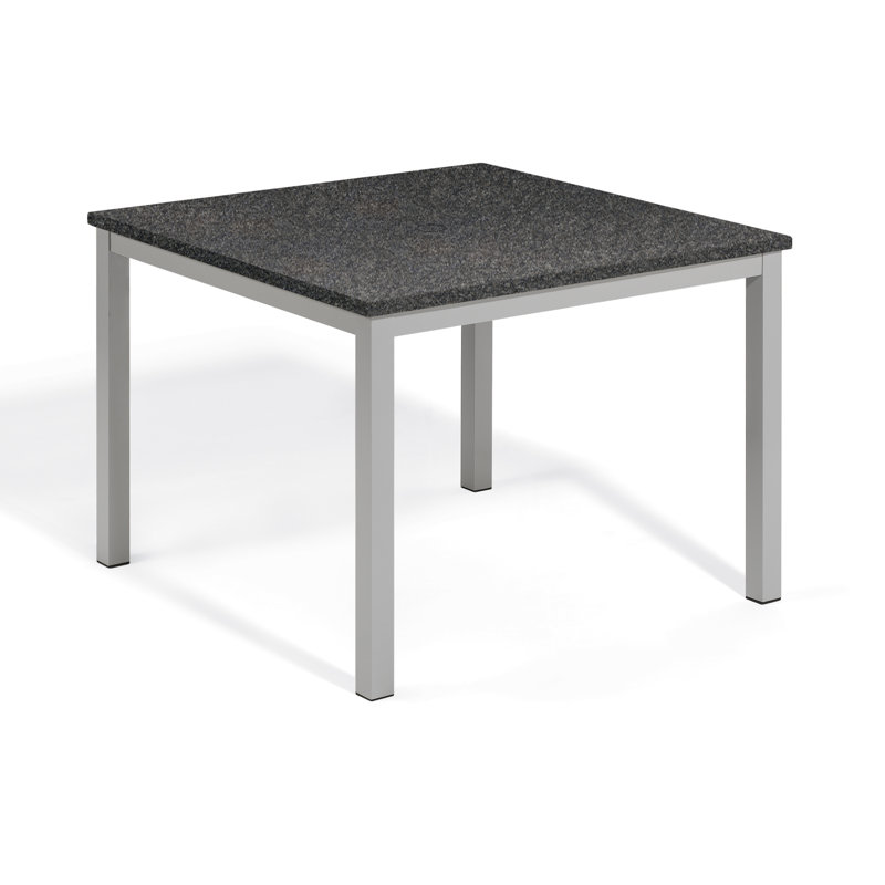 Travira Outdoor Square Dining Table, Tekwood Natural, Flint