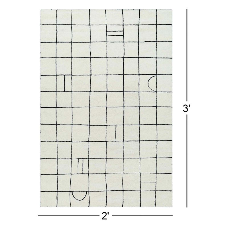 Portobello Hand Tufted Wool Area Rug, Rectangle 2' x 3'