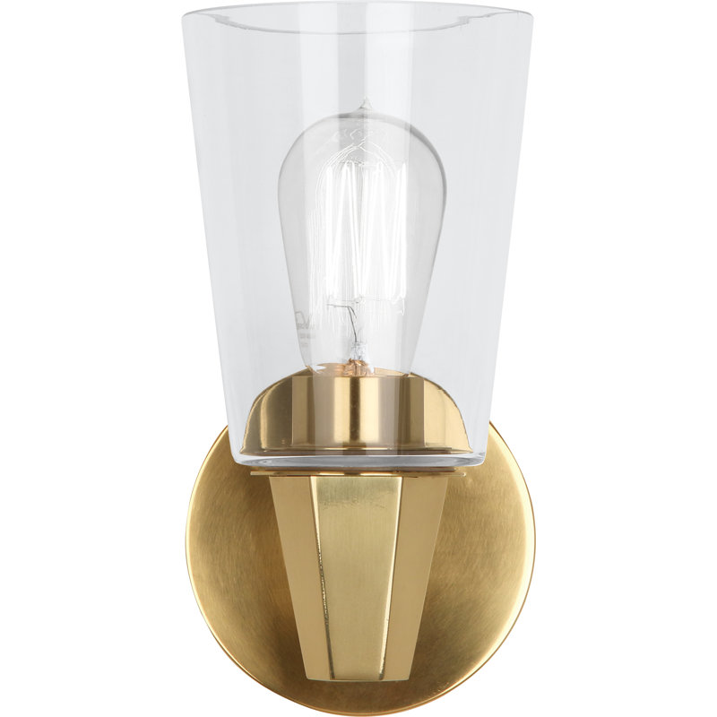 Wheatley 1 - Light Armed Sconce, Modern Brass, Clear