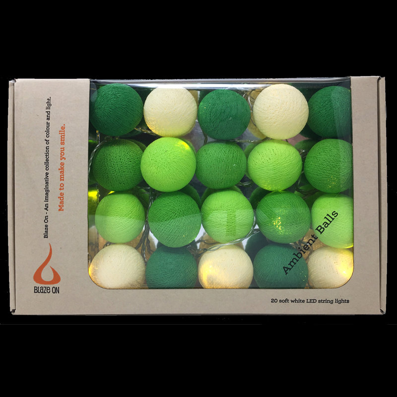 Misti LED Cotton Ball String Light, 20 Lamps - 5 Metre Long