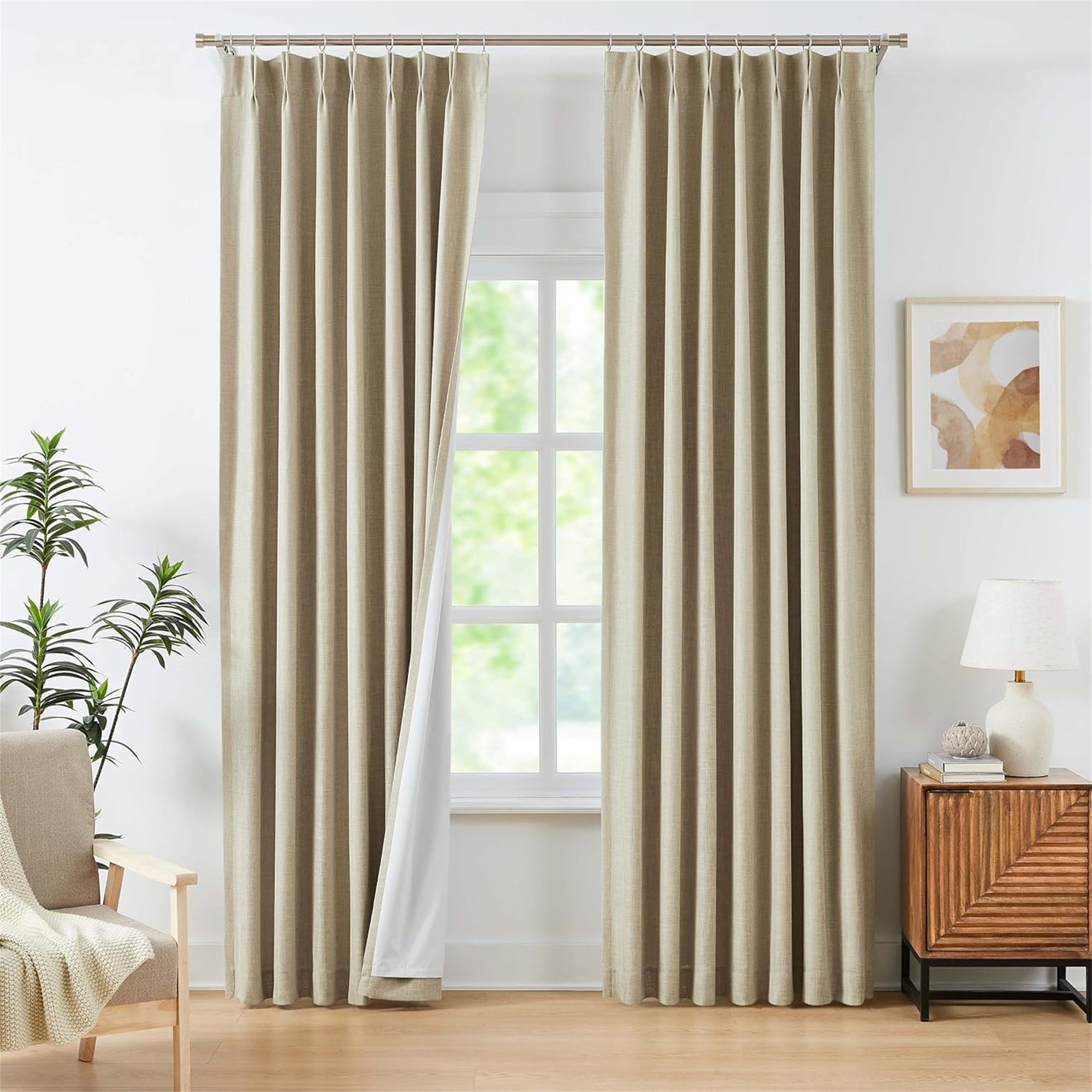 Hokku Designs Pinch Pleat Blackout Curtains 40 Inch With Liners For Traverse  Rod | Wayfair, image size:2000x2000