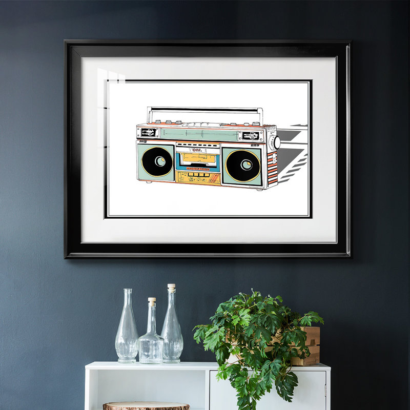 «Jamming II», reproduction d'art encadrée, H 27 po x l 39 po x P 1,5 po, Noir