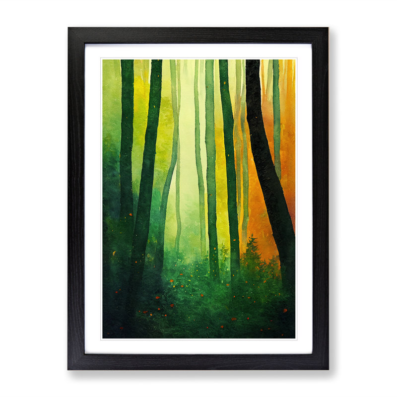 Forest No.4 - Single Picture Frame Painting, Black, 64cm H x 46cm W x 2cm D