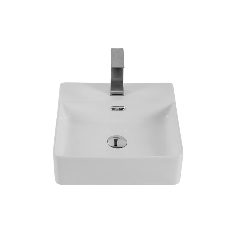 Modern Ceramic Countertop Basin For Bathroom - White Finish Bathrooms Practical Sink