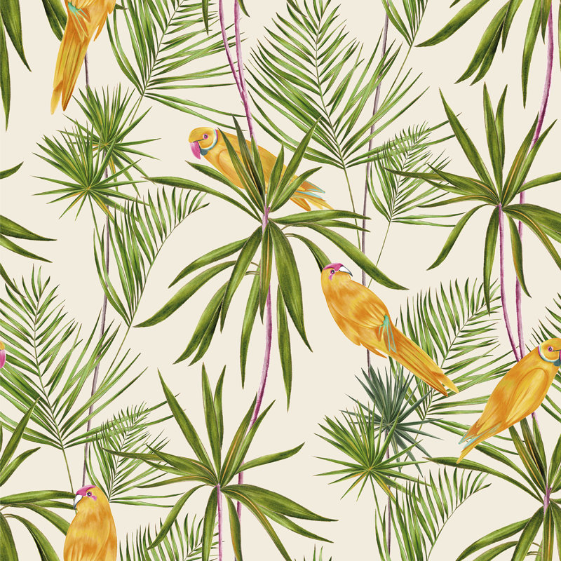 Rouleau de papier peint , Vert / Jaune