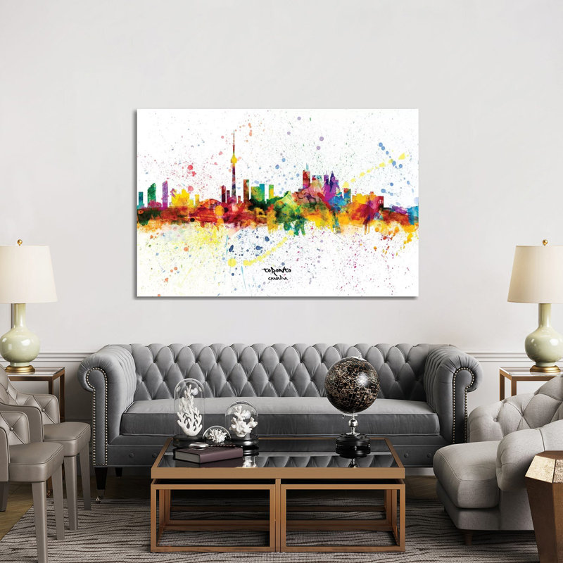 Toronto Canada Skyline Splash by Michael Tompsett - Wrapped Canvas Print, 152.5 cm H x 101.5 cm W
