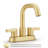 Brushed Gold 4" Centerset High-arc Bathroom Faucet With Pop-up Drain & Supply Lines-123058046