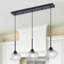 Luminaire suspendu pour îlot de cuisine 3 lumières avec abat-jour en verre martelé Aveline-1606294175