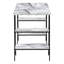 Bureau d'ordinateur, bureau personnel, ordinateur portable, tablettes de rangement, L 48 po, travail, stratifié aspect marbre, métal noir, contemporain, moderne-853014264