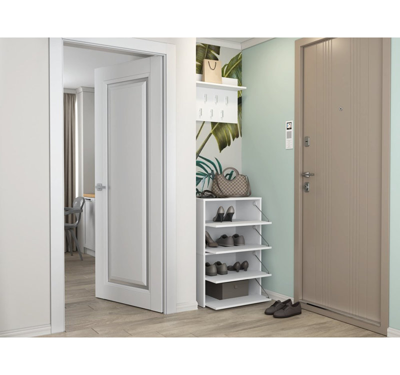 Sidwel 10 Pair Shoe Storage Cabinet, White