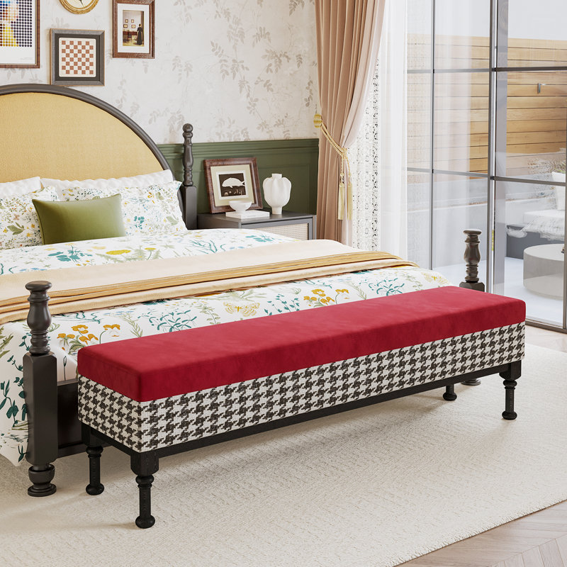 Banc en tissu moderne et simple, Rouge