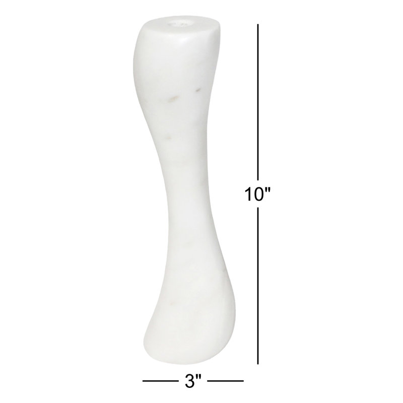 Loats Marble Tabletop Candlestick, 10" H x 3" W x 3" D