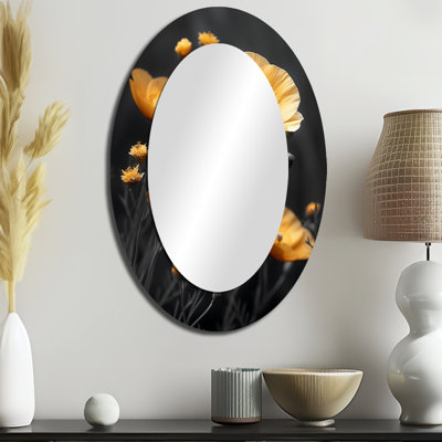 Miroir mural jaune moderne jaune coquelicots Luminous Joy II